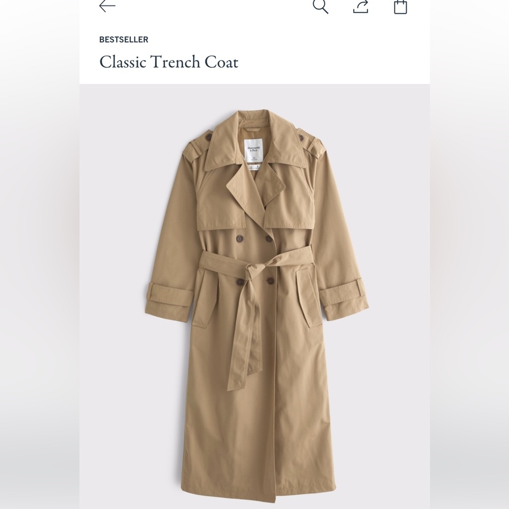 Classic Double-Breasted Trench Coat - Beige - Picture 1 of 2